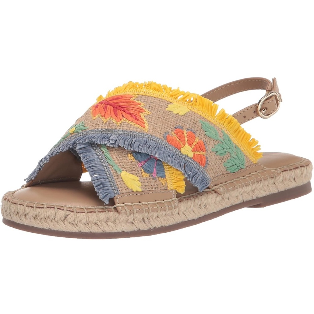 Sam Edelman Kayden Big Kids Colorful Embroidered Espadrille Sandals